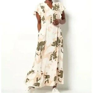 Studio Park x Amy Stran Floral Effortless Maxi Dress- TAUPE, Petite 1XP, A480579